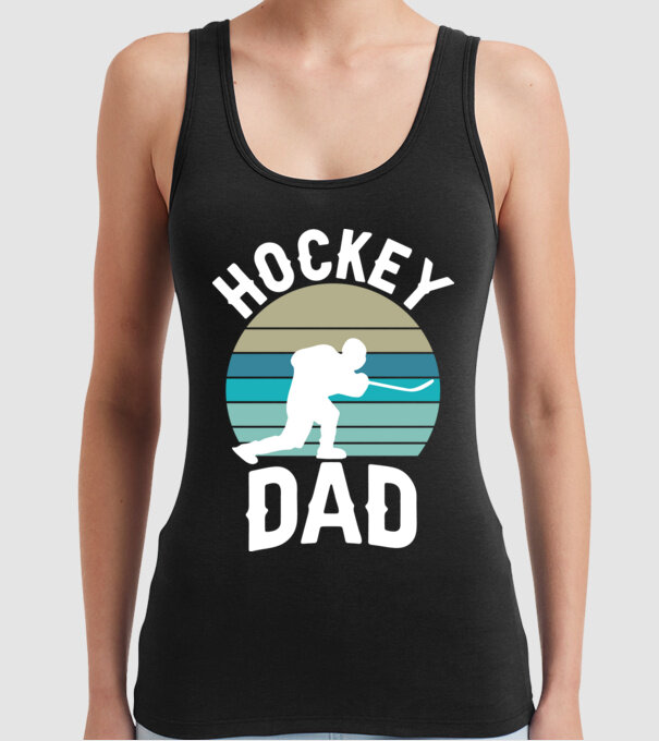 Hockey dad model negru pe tricou