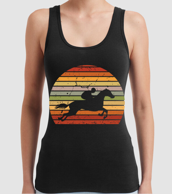 horse race model negru pe tricou