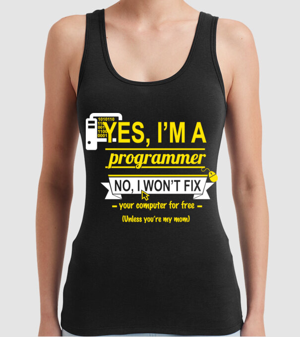 I am a programmer model negru pe tricou