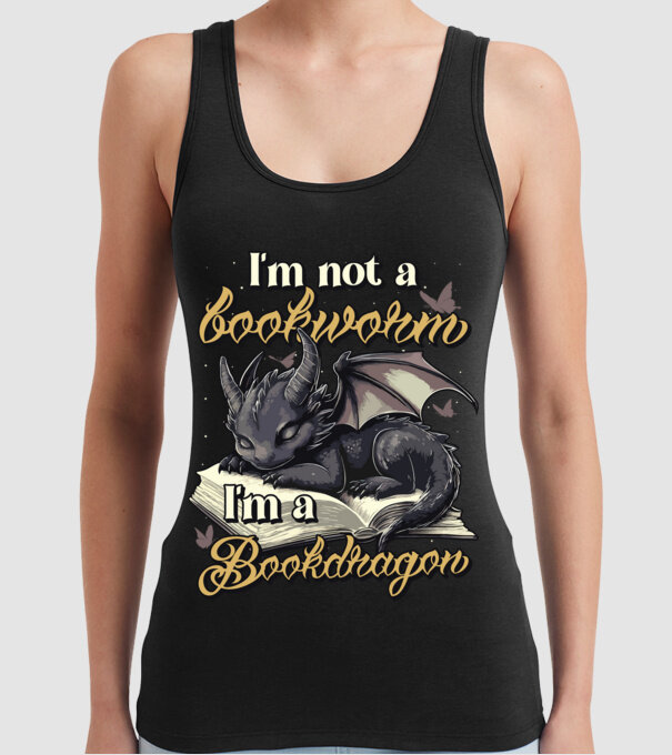 I am not a bookworm i am a bookdragon model negru pe tricou