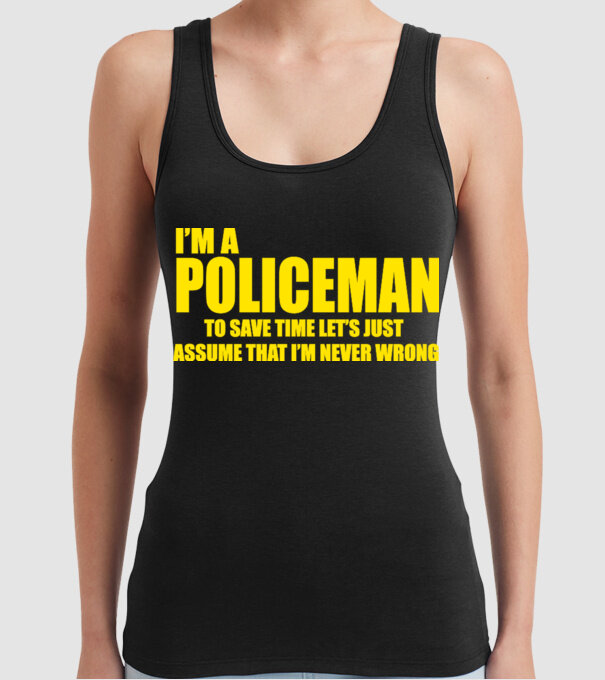 'I''m a policeman' model negru pe tricou