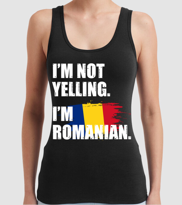 I'm not yelling model negru pe tricou