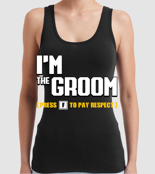I'm the Groom model negru pe tricou