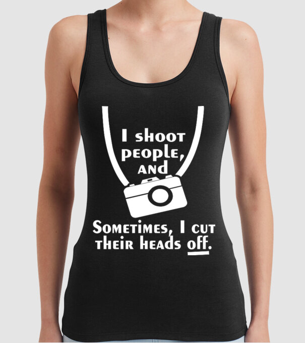I shoot people model negru pe tricou