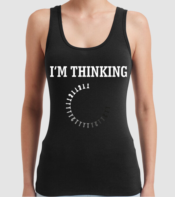 Im thinking model negru pe tricou