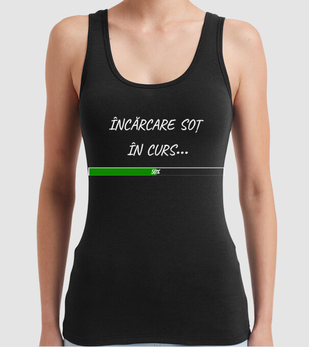 încărcare soț în curs model negru pe tricou