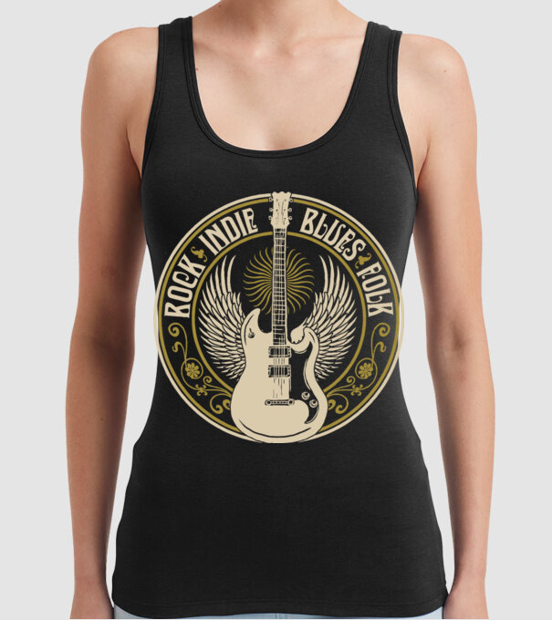 Indie rock model negru pe tricou