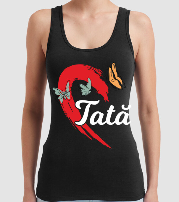 Tată model negru pe tricou