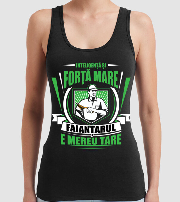 Inteligență și forță mare, faianțarul e mereu tare model negru pe tricou