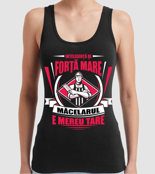 Inteligență și forță mare, măcelarul e mereu tare model negru pe tricou