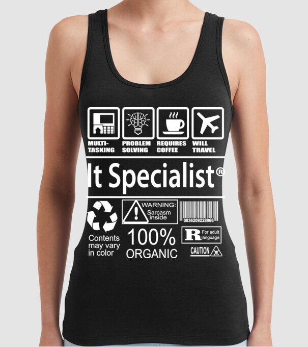 IT specialist model negru pe tricou