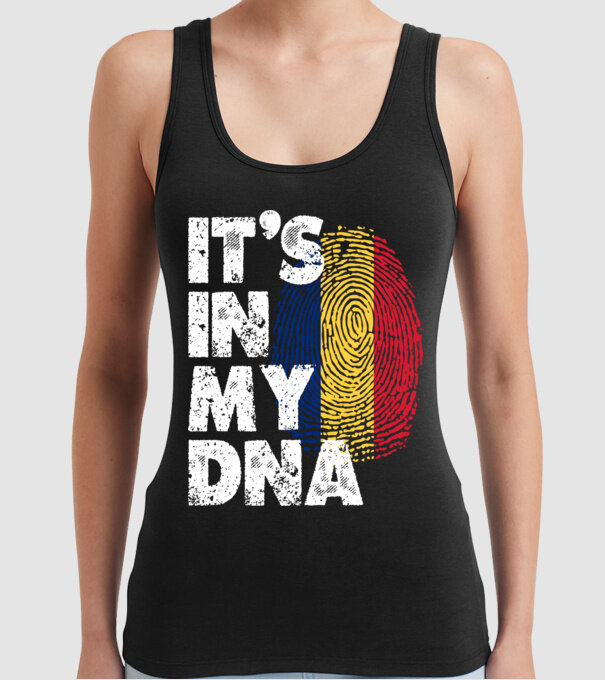 its in my dna model negru pe tricou