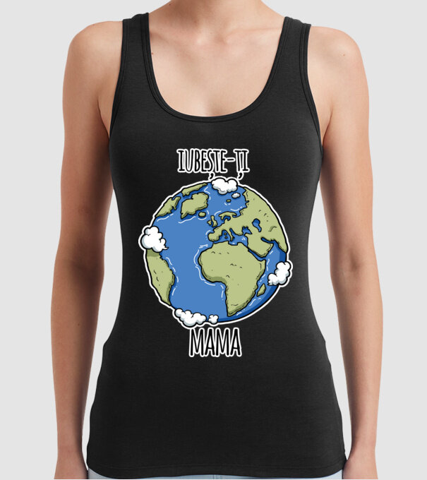 iubește-ți mama model negru pe tricou