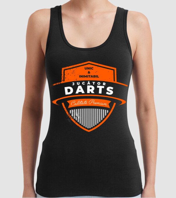 jucător darts unic și inimitabil - calitate premium model negru pe tricou