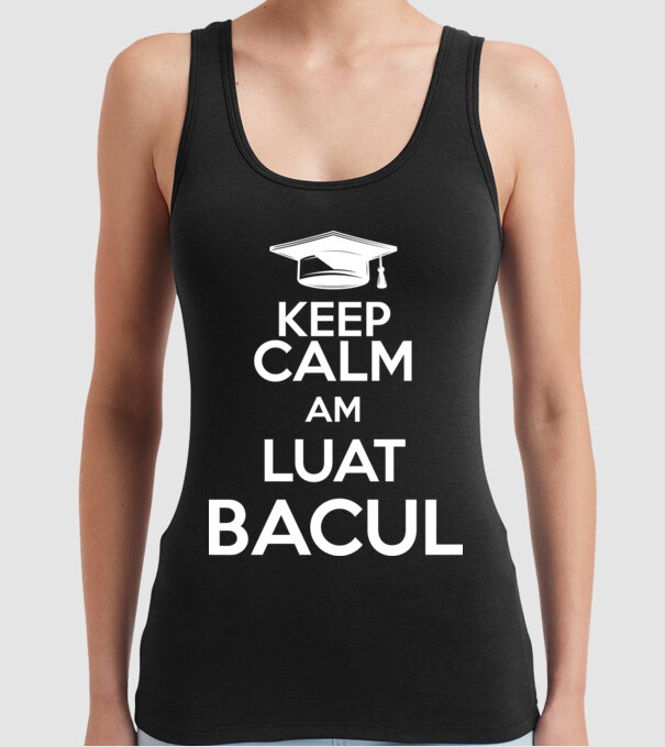 Keep calm, am luat bacul model negru pe tricou