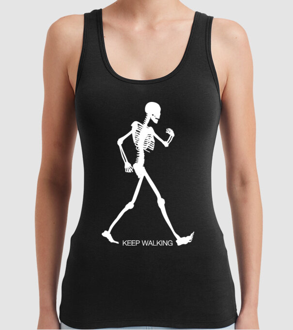 Keep Walking model negru pe tricou