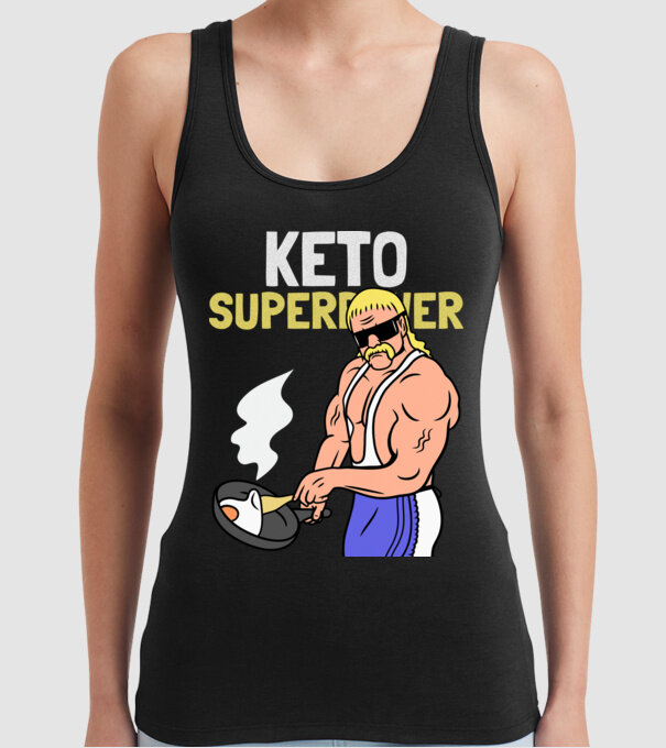 KETO SUPERPOWER model negru pe tricou