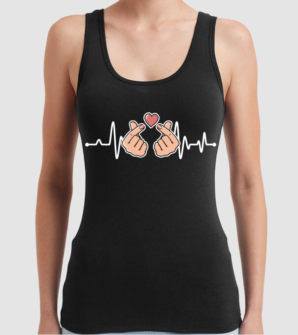 Kpop heartbeat model negru pe tricou