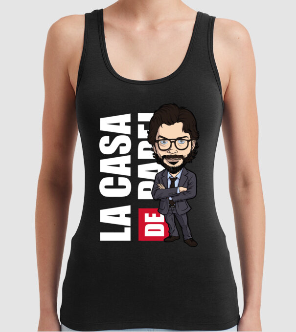 la cas de papel professor model negru pe tricou