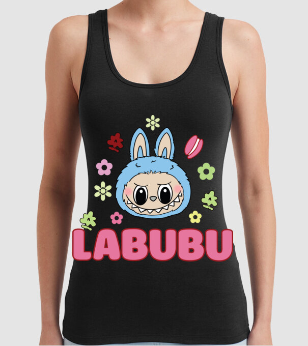 Labubu model negru pe tricou