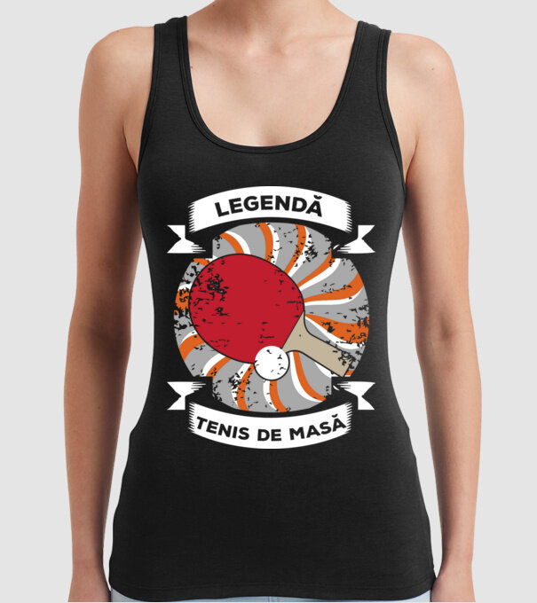 Legendă tenis de masă model negru pe tricou