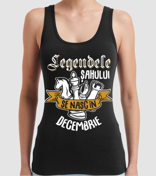 Legendele șahului se nasc în decembrie model negru pe tricou