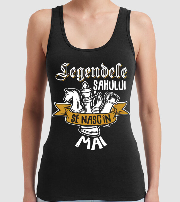 Legendele șahului se nasc în mai model negru pe tricou