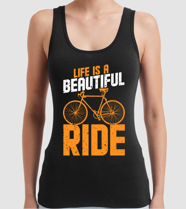 Life is a beautiful ride model negru pe tricou