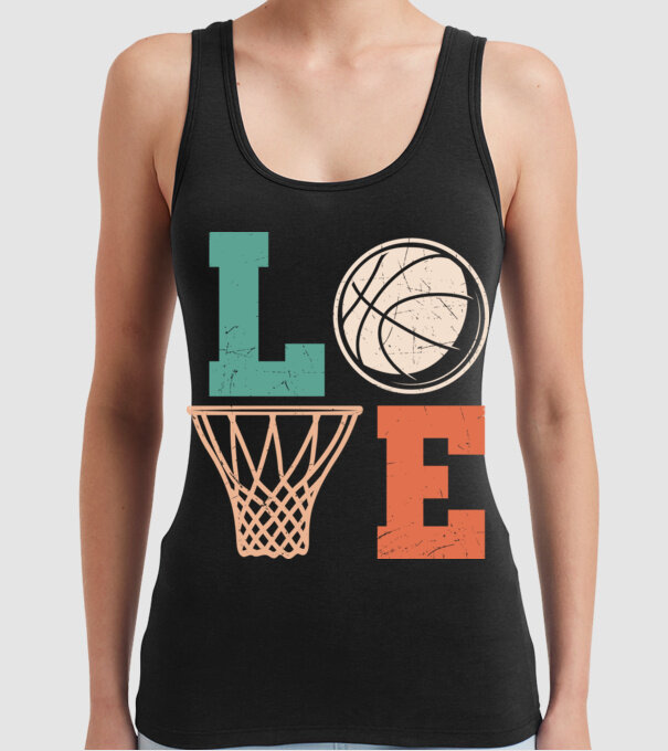 LOVE basketball model negru pe tricou