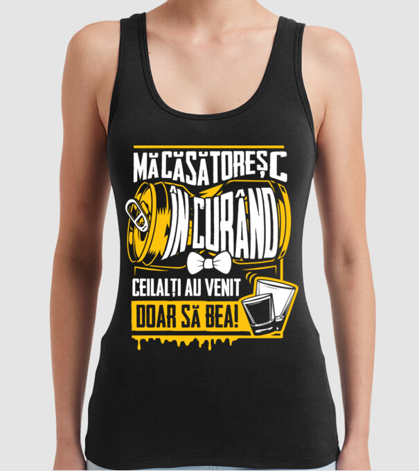 Mă căsătoresc în curând model negru pe tricou
