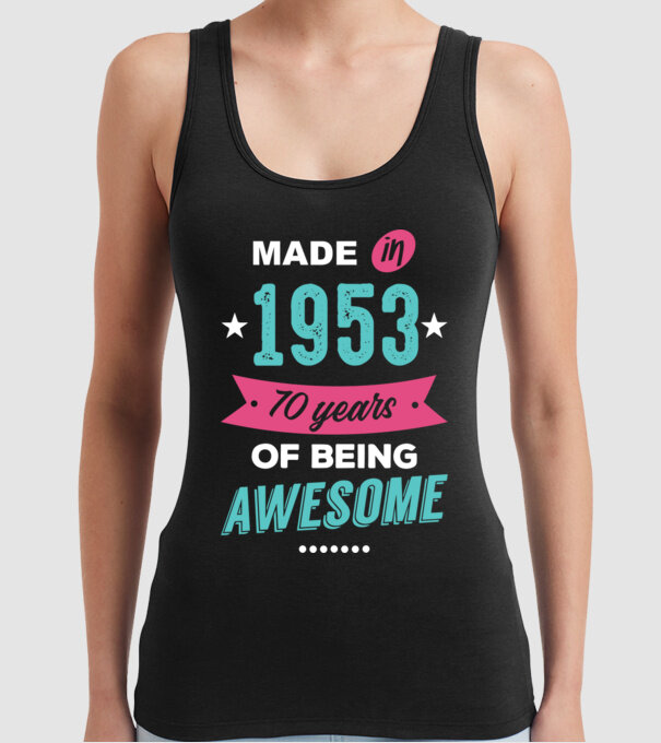 Made in 1953 model negru pe tricou