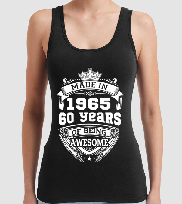 Made in awesome 1965 model negru pe tricou