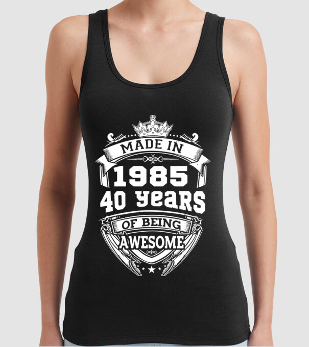 Made in awesome 1985 model negru pe tricou