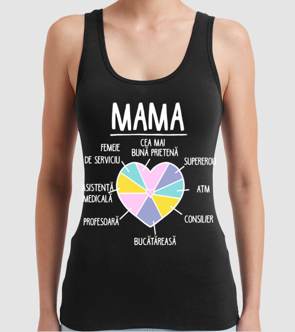 Mama cea mai bună prietenă, supererou model negru pe tricou