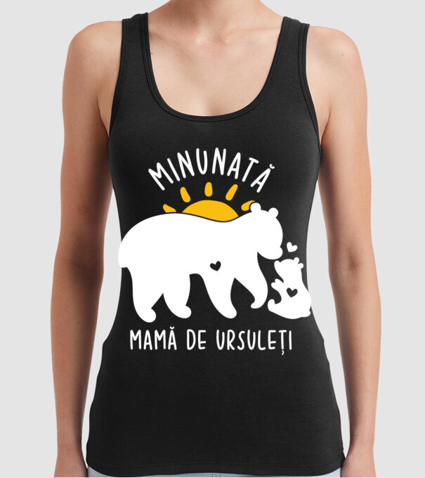 Minunată mamă de ursuleți model negru pe tricou