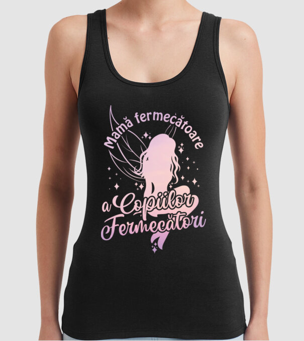 Mamă fermecătoare a copiilor fermecători model negru pe tricou