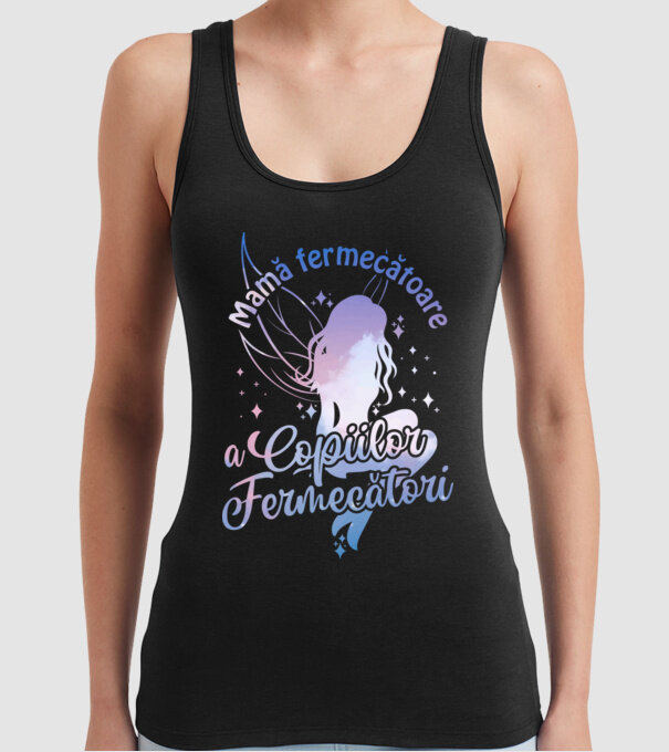 Mamă fermecătoare a copiilor fermecători model negru pe tricou