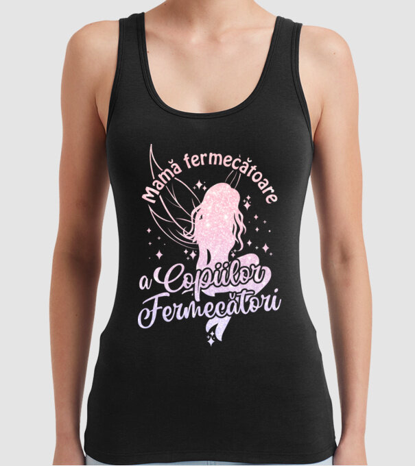 Mamă fermecătoare a copiilor fermecători model negru pe tricou