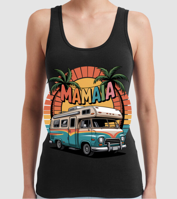MAMAIA model negru pe tricou