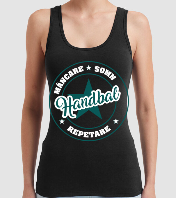 mâncare somn repetare HANDBAL model negru pe tricou