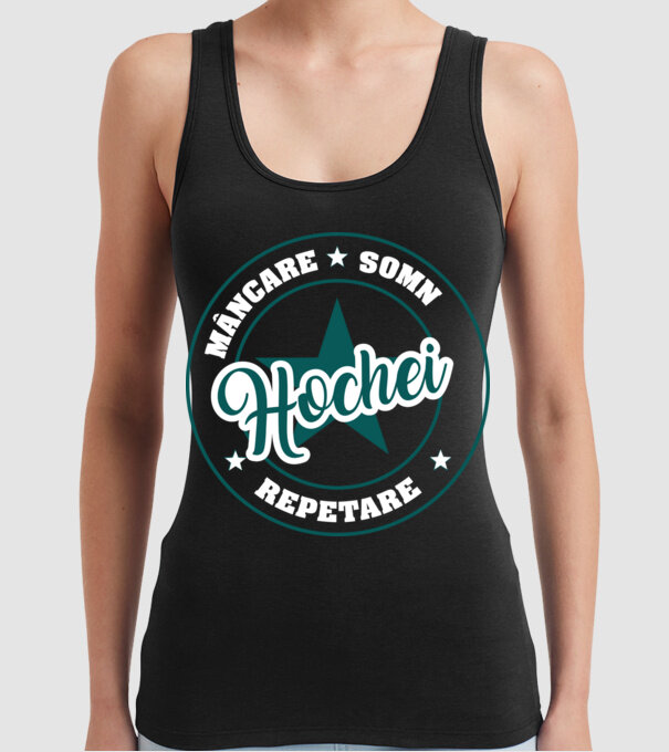 mâncare somn repetare HOCHEI model negru pe tricou