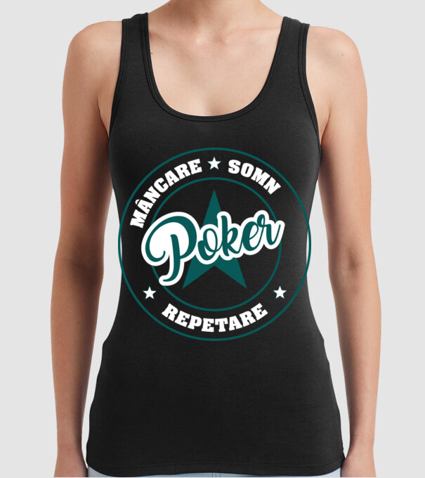 mâncare somn repetare POKER model negru pe tricou