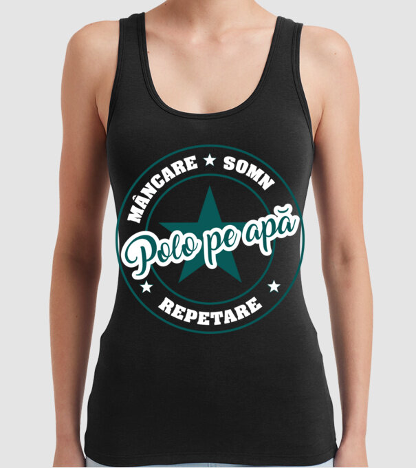 mâncare somn repetare POLO PE APĂ model negru pe tricou