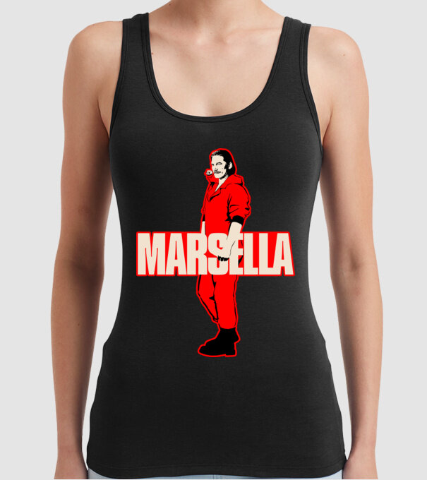 mareille la casa de papel model negru pe tricou