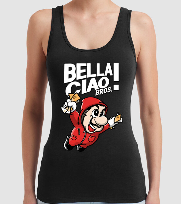 mario la casa de papel model negru pe tricou