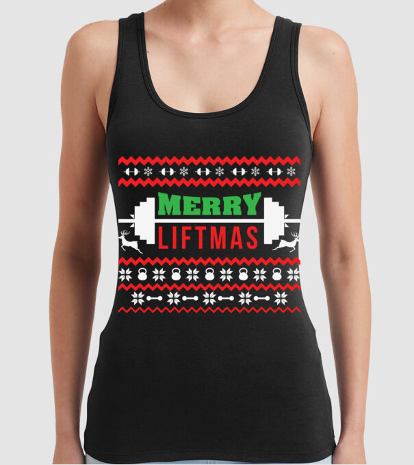 Merry liftmas 2 model negru pe tricou