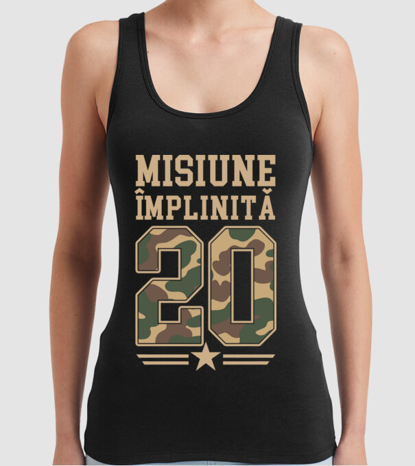 Misiune împlinită 20 model negru pe tricou