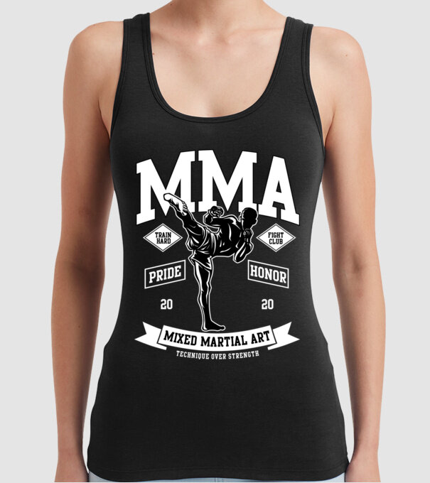 MMA model negru pe tricou