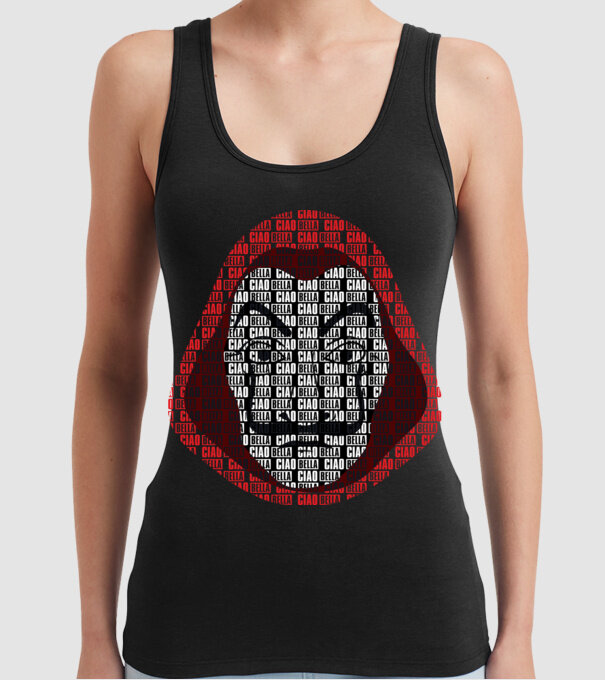 money heist ciao bella model negru pe tricou