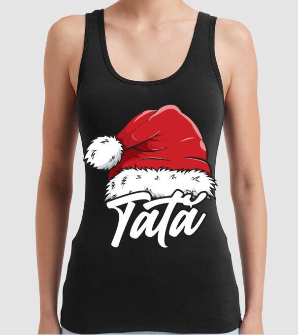 tată Santa Hat model negru pe tricou